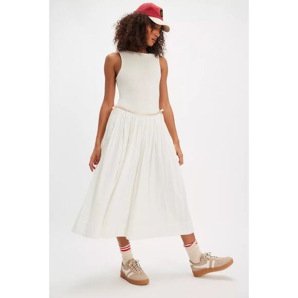 NWT Free People Nightingale Seersucker Midi Dress - Picture 1 of 7